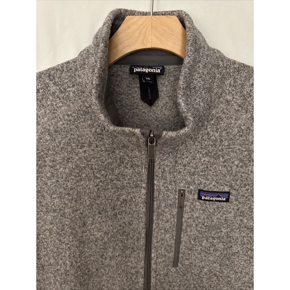 Patagonia Better Sweater Vest Mens Size XXL Full Zip Heather Gray LOGO 25881